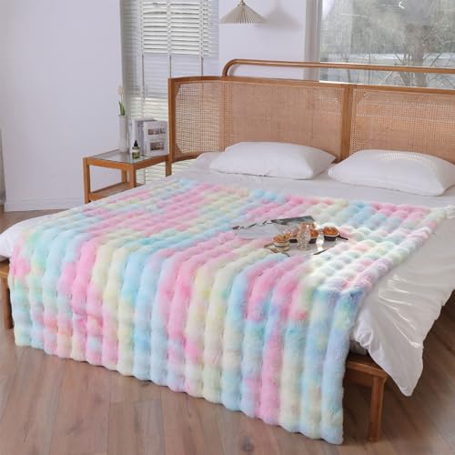 GKXLH Soft Fluffy Blanket, Fuzzy Throw Blanket for Couch Plush Rabbit Faux Fur Blanket - Image 3