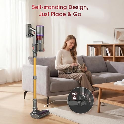 Cordless Vacuum Cleaner, 650W 55KPA 70Mins Stick Vacuum Cleaners for Home, Anti-Tangle Vacuum Cordless with Touch Screen and 1.8L Cup, Self-Standing Vacuum Cleaner for Home/Pet Hair/Carpets/Floors - Image 8