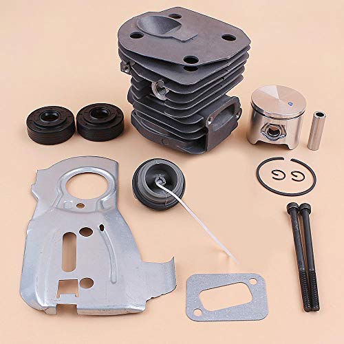 Luxuypon Placa de guia de pistão cilindro de 44 mm selos de óleo combustível adequados para Husqvarn