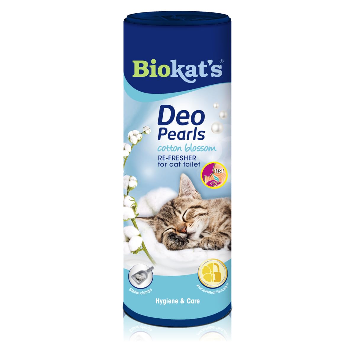 Biokatʼs Deo Pearls Cotton Blossom dodatek do żwirku- Dodatek zapachowy zwiększający trwałość zbrylania żwirku i świeżość kuwety - 1 puszek (1 × 700 g)