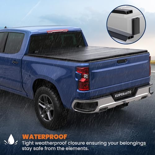 Kuiperauto K102GC241-2 5.8 Ft Fiberglass Tri Hard Truck Bed Tonneau Cover Fleetside Compatible thumb #4