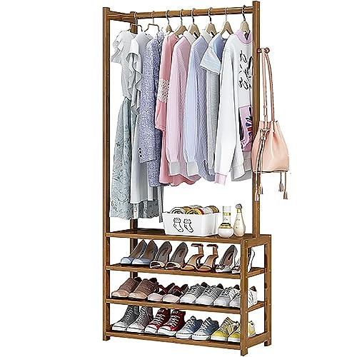 Portant à vêtements en bambou pour sublimer l'entrée et le salon