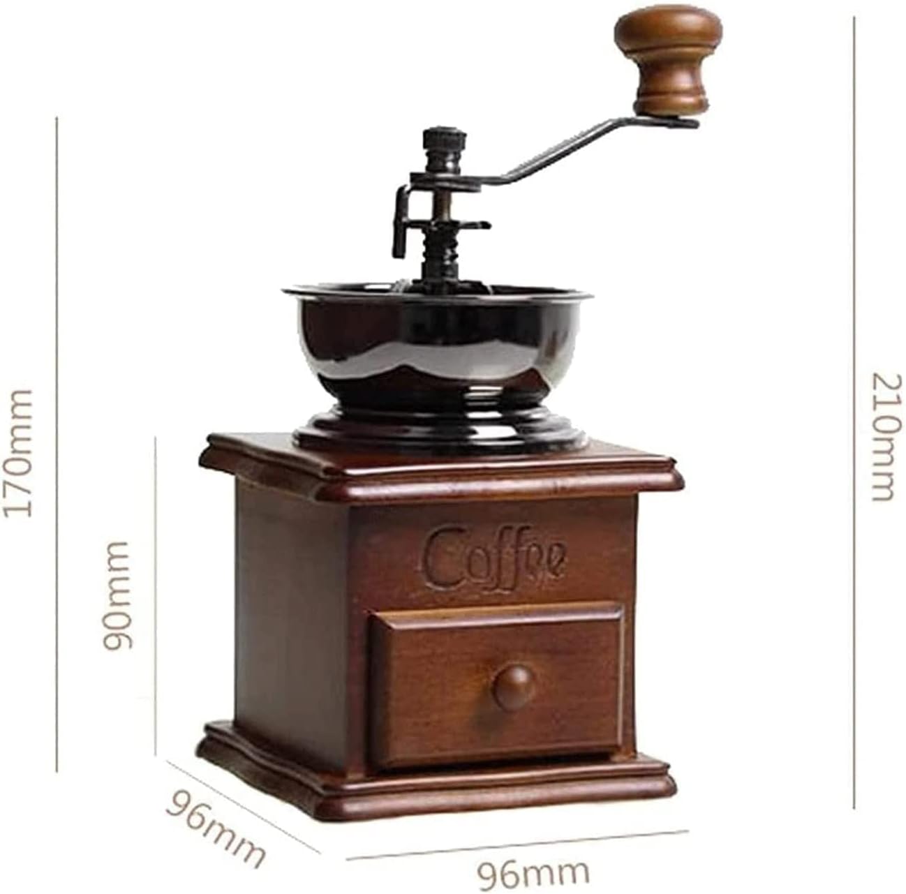 Manual Coffee Grinder Vintage Style Wooden Coffee Grinder Roller Grain Mill Hand Crank Coffee Grinders