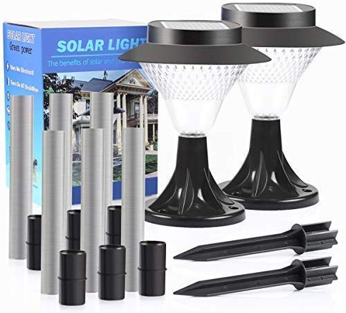 Preisvergleich Produktbild Solarleuchten für den Garten2 Stück Solar laterne GartenlichtIP65 WegbeleuchtungSolarlampen für außen Terrasse Dekorative Garten Zubehör Outdoor Dekorationen für Veranda Pathway und Hof Weihnachten
