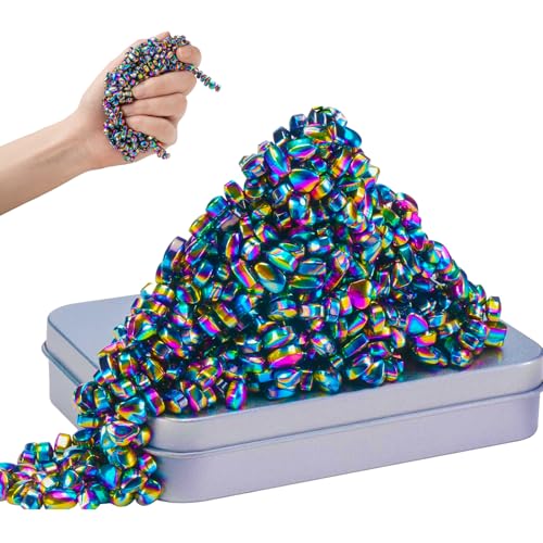 LECTRUS Magnetic Balls Over 550 PCS Mini Rainbow Magnetic Putty, with Smooth Magnetic Beads, Fidget Toys for Adult, Weak Ferrite Putty Desk Toys for Office (Multicolored)