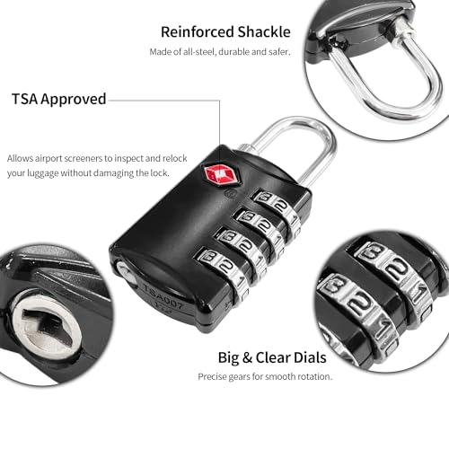 Image of Sutekus Combination Lock 4 Digit Combination Padlock Waterproof Resettable Lock for School Gym Sports Locker, Fence, Toolbox, Case, Hasp Cabinet Storage, 2Pack (Short Shackle)
