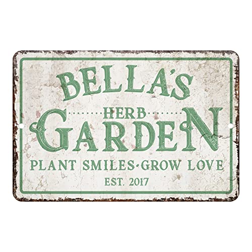 Personalized Vintage Distressed Look Herb Garden Metal Room Sign (8X12 Inches) #TOP28