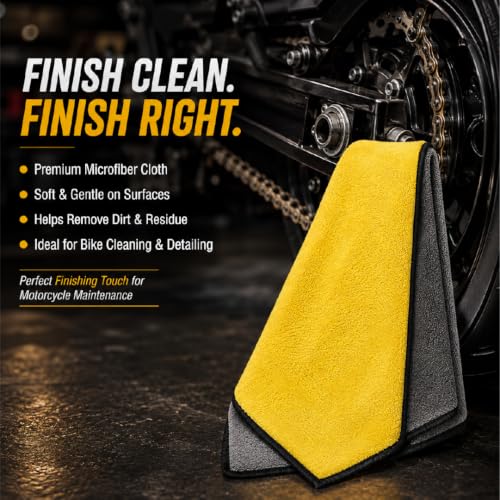 Image of OBEROI'S TRADERS Bike Chain Cleaner & Lubricant Kit Combo | Motorcycle Chain Cleaner Spray, Chain Lube, MX-40 Rust Remover, Chain Cleaning Brush & Microfiber Cloth | for All Bikes & Scooters (450 ML)