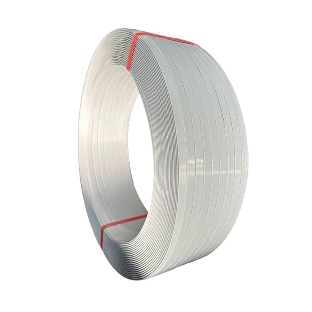 Feuillard Pet coloré pour Emballage, Rouleau de feuillard Haute résistance antirouille, épaisseur 0,8 mm, Largeur 16 mm (Blanc, 20 kg)
