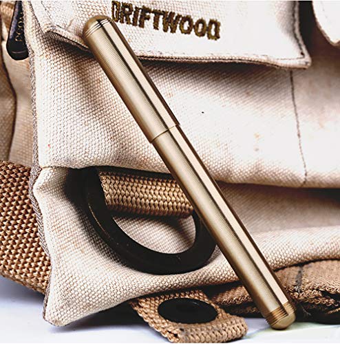 Lanxivi Brass Fountain Pen Fine,Travel Pocket Pen, Unique Style Bullet Shape With Metal Case #TOP3