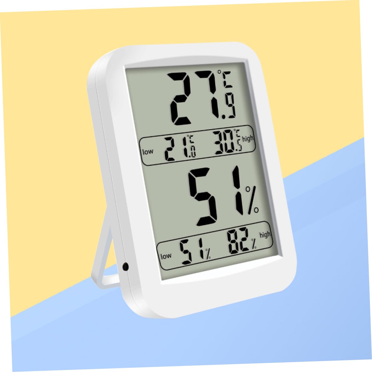 Hygromètre D'intérieur Numérique Grand Écran Blanc Abs