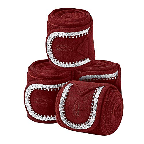 Weatherbeeta - Vendas tejido polar para caballos (Paquete de 4) (Tamaño Único) (Granate)