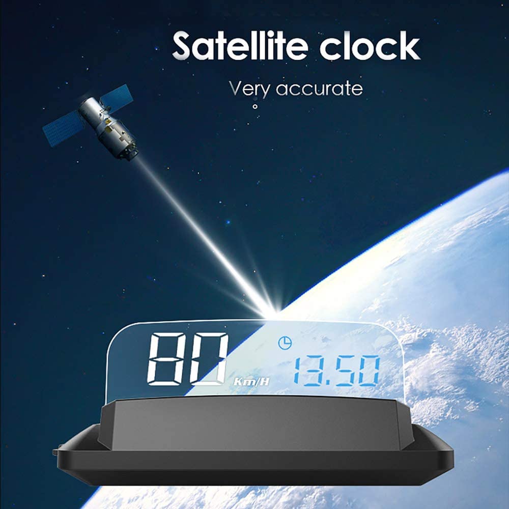 KAOLALI Affichage tête Haute pour Voitures HUD Compteur de Vitesse GPS 5" KMH/MPH, Plug and Play, Compatible avec Toutes les Voitures