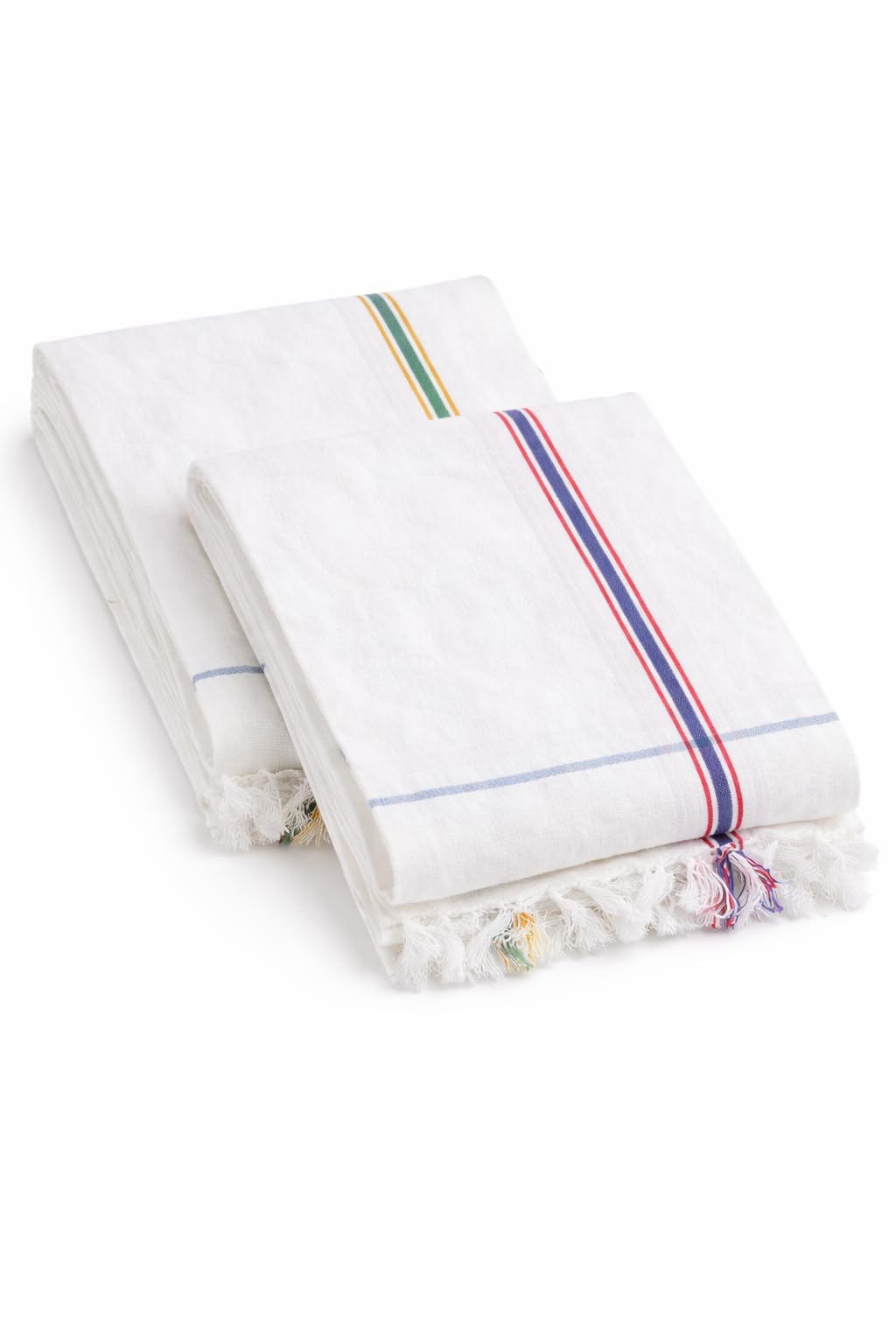 der Stern Premium Cotton Gamcha/Parna for Men- Set of 2 Traditional Indian Cotton Towel | Soft Breathable Bath & Shoulder Cloth | Assorted Border Colors | 1.80m × 0.75m(Approx) |-image-31