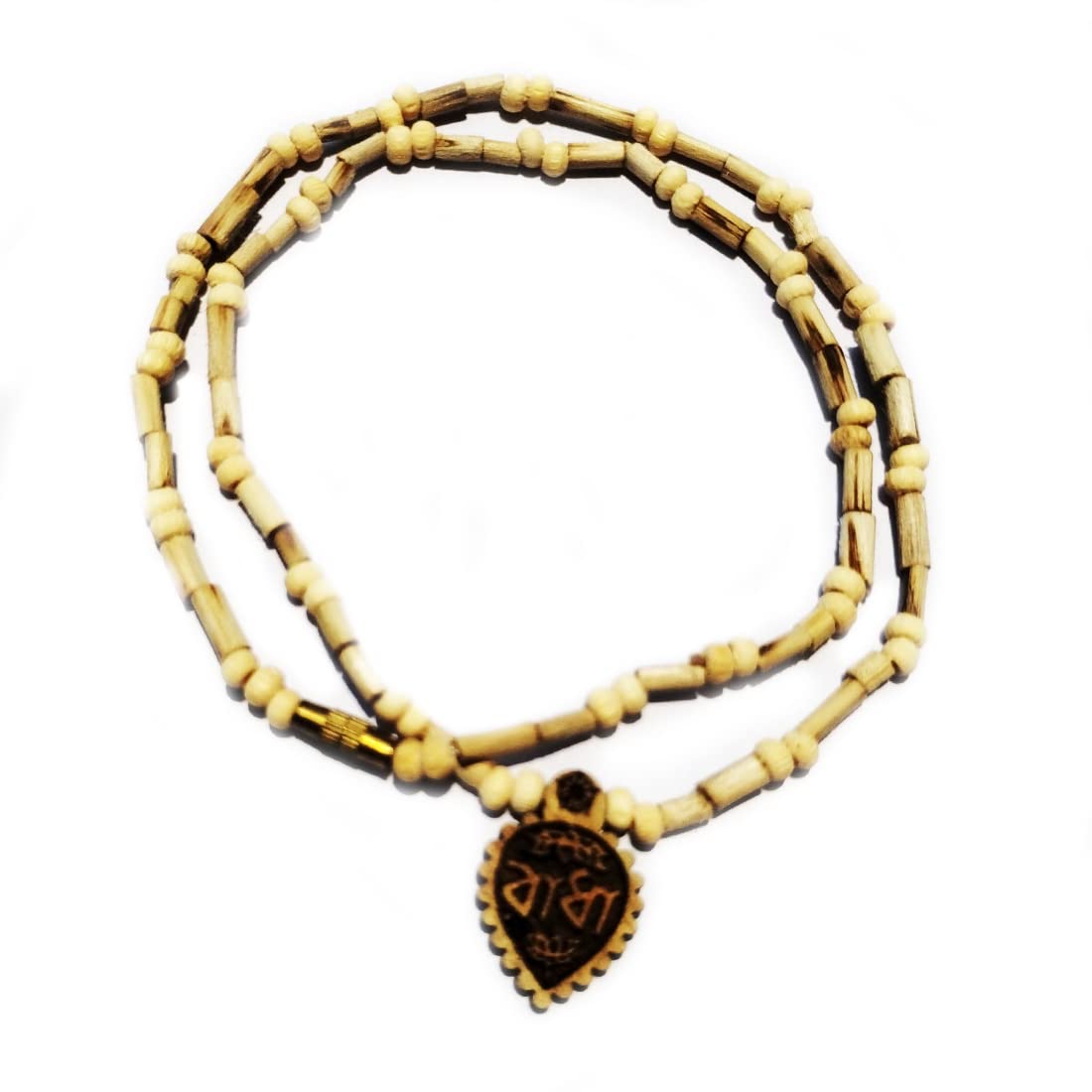 MAYAPURI Original Design Tulsi Kanthi Mala with Radha Engraved in Bengali font Pendant/Locket - Image 5 thumbnail