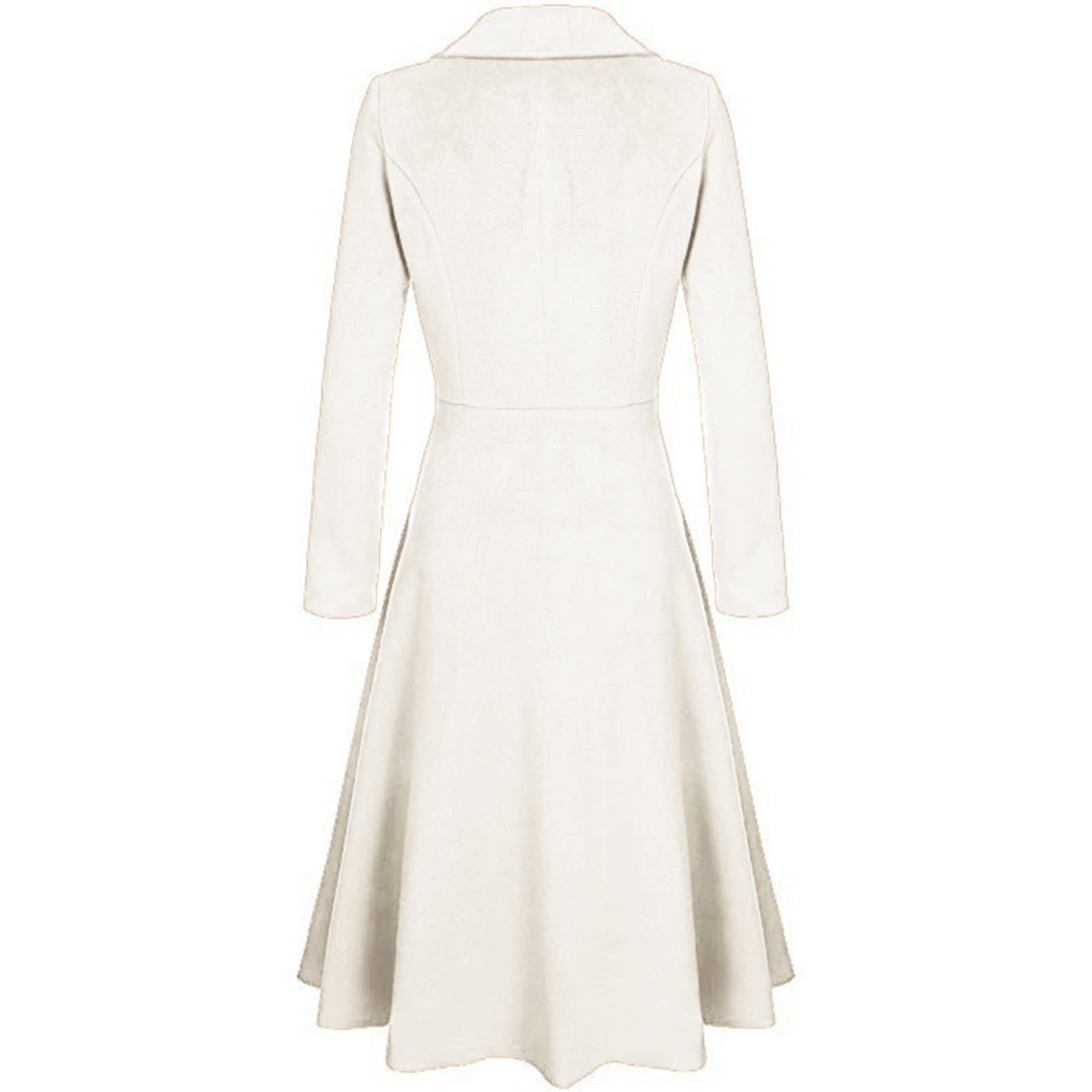 Wintermantel Damen Elegant A Linie Mantel Damen Winter Warm Lang Wollmantel mit Gürtel Trenchcoat Lange Winterjacke Revers Zweireihig Übergangsmantel mit Taschen Damenmantel Winter Mäntel