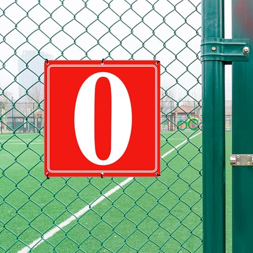 Image of Premium Aluminum Number Signs, Metal 12 inch X 12 inch Red Numbered Sign Outdoor for Parking Lots, Floor, Dock, Court, Aisle, Field, High Visibility, No Fade, Weather-resistant (Red Number Sign 0)