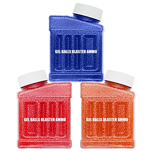 Ahysuet Gel Balls Blaster Ammo Refill (7-8 mm, 3 Pack, 90000 Pieces), Splat Orby Accessories Made of Non-Toxic Eco Friendly Compatible with Electric Gel Ball Blaster Gun,for Ages 14+