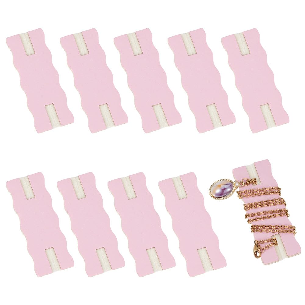 OLYCRAFT 10pcs Portable Tangle-Free Jewelry Organizer 6.5x2.4x0.3cm PeachPuff Rectangle Tangle-Free Necklaces Organizer Necklace Card Holder Universal Jewelry Storage Case for Chain Necklaces Storage