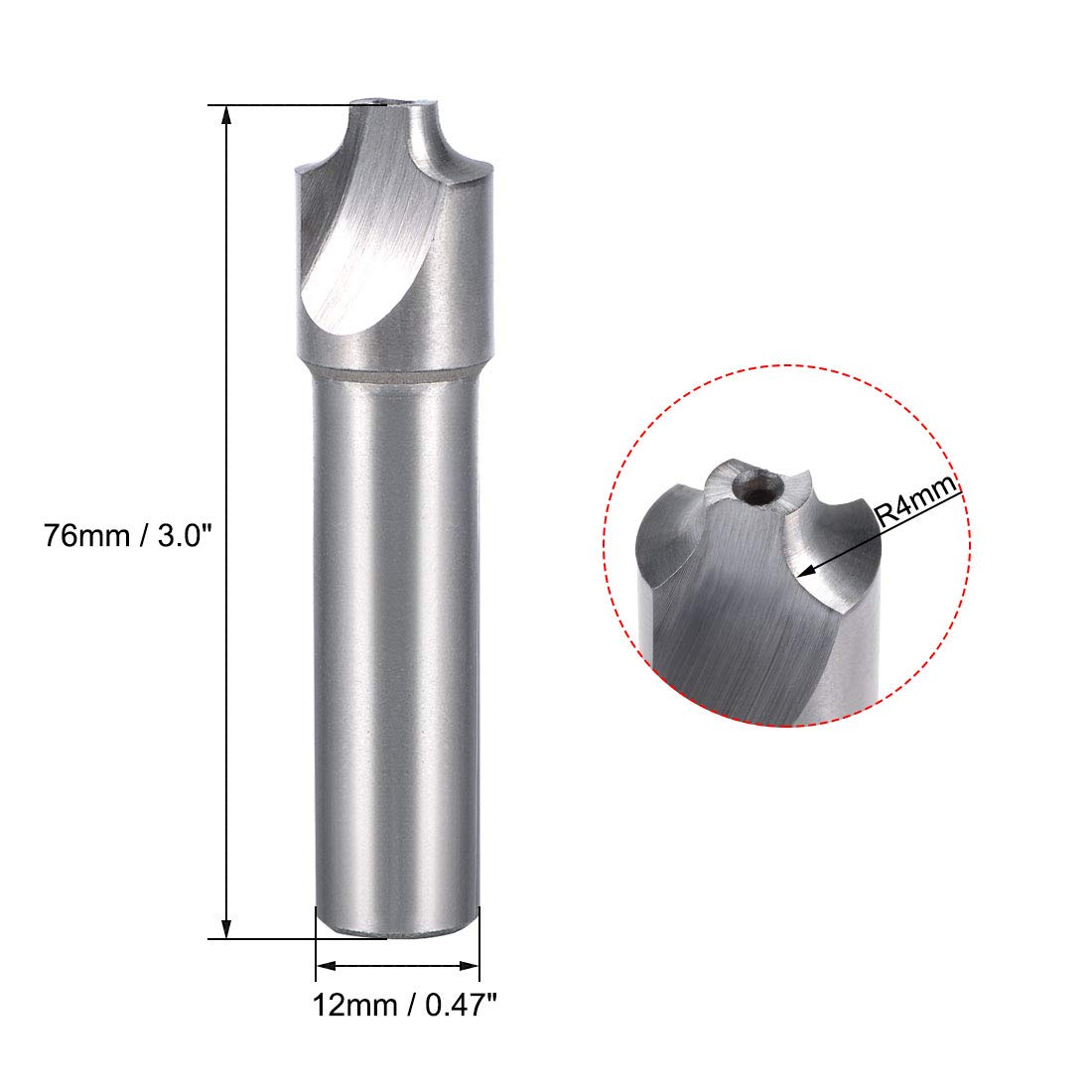 750 3/4 RADIUS HIGH SPEED STEEL CORNER ROUNDING END MILL 1 SHANK