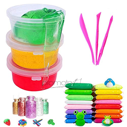 Promote Trader 3 Crystal Slime, 12 Air Dry Clay Combo with Free Tools for Kids Boys Girls Magic Foam Clay Slime for Kids and Adults (B09645J5RV) Amazon Price History, Amazon Price Tracker