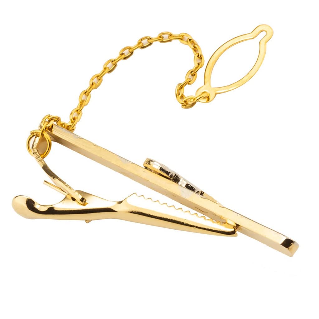 Fermacravatta in Rame e Violino Placcato Oro, fermacravatta da Lavoro, Formale, for Banchetti, Design sensato