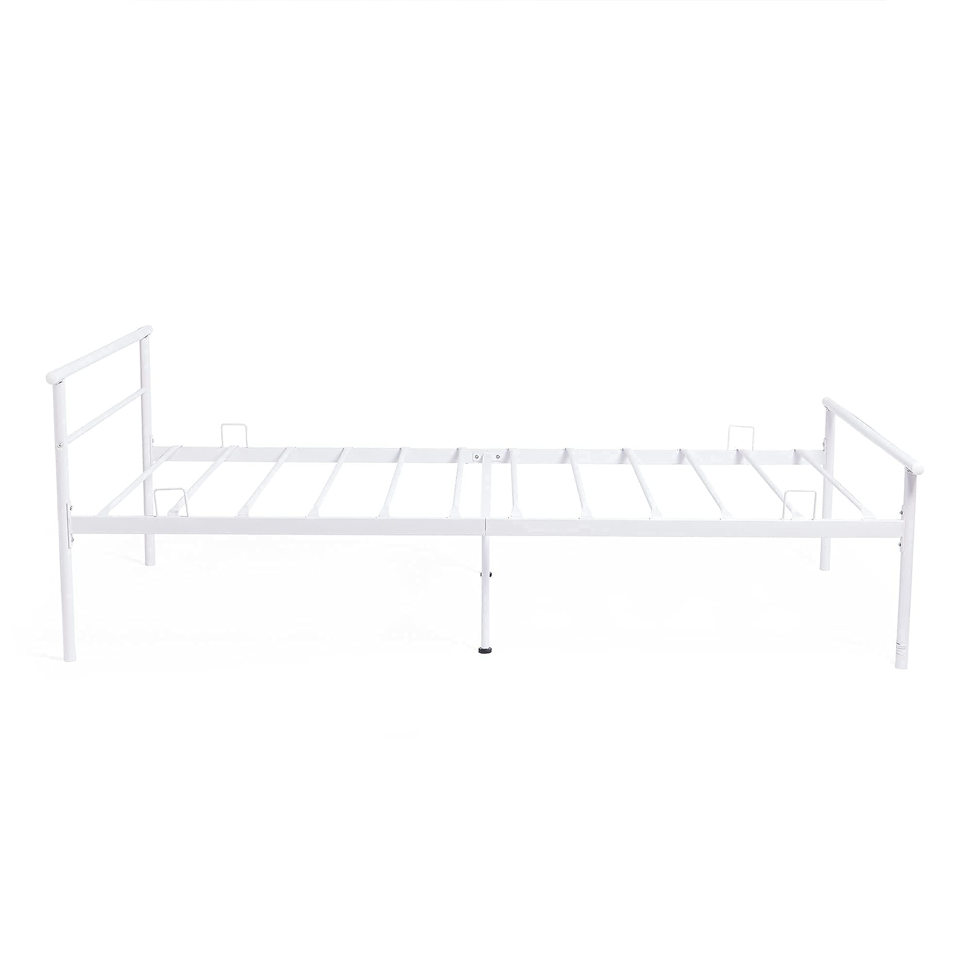 VonHaus Single Bed Frame White 3ft Metal Bed Frame With Solid Metal
