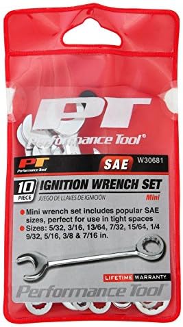 Performance Tool W30681 SAE Ignition Wrench Set, 10 Piece