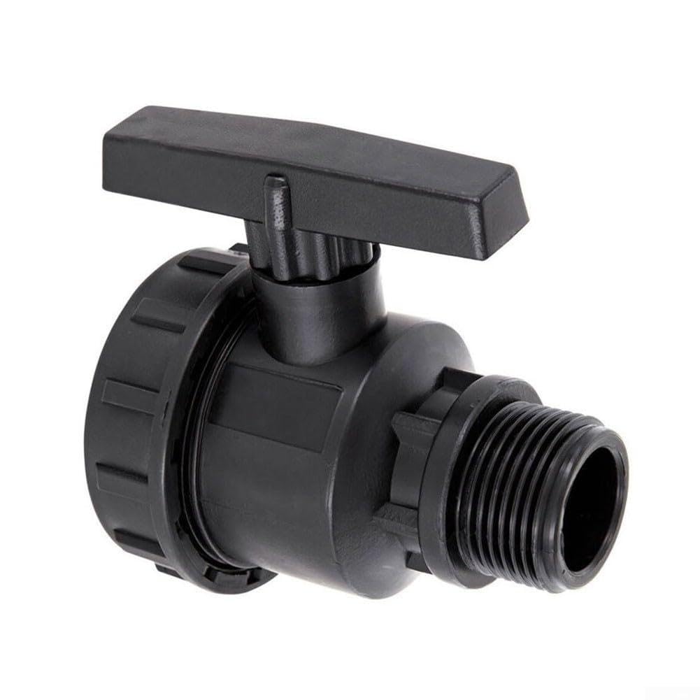 MKTOLHUs 1, Inch PP Threaded Ball Valve, Female x Male Fitting,for PE Pipe, Leak-Proof Stop Valve,for Garden Irrigation, Plumbing and Water Treatment Systems, Black