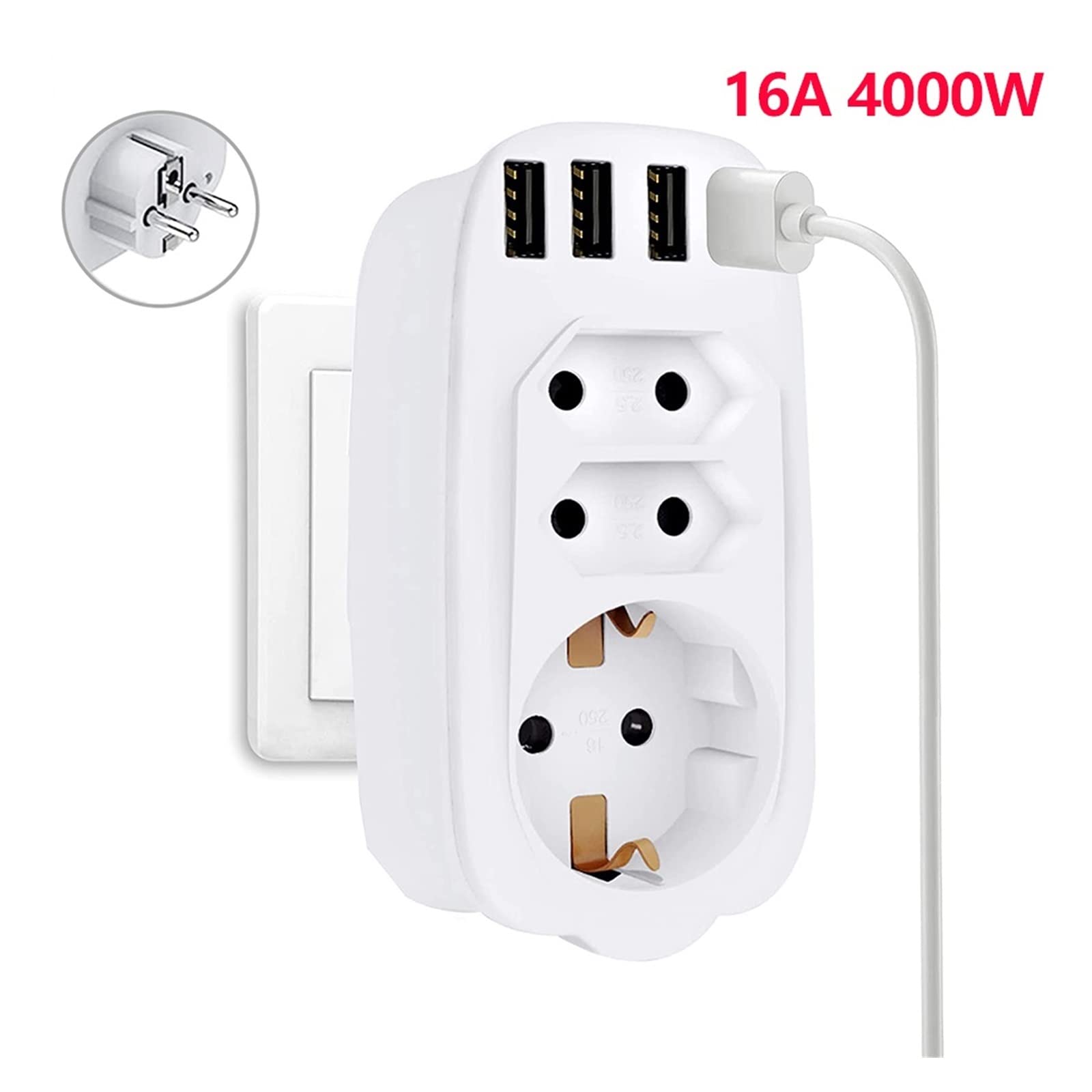 Caricatore da Parete USB, con Adattatore for Presa 7 in 1, Organizer for Caricabatterie Multi-Dispositivo Compatibile Tablet e Telefono Cellulare Caricabatterie Sicuro(1)