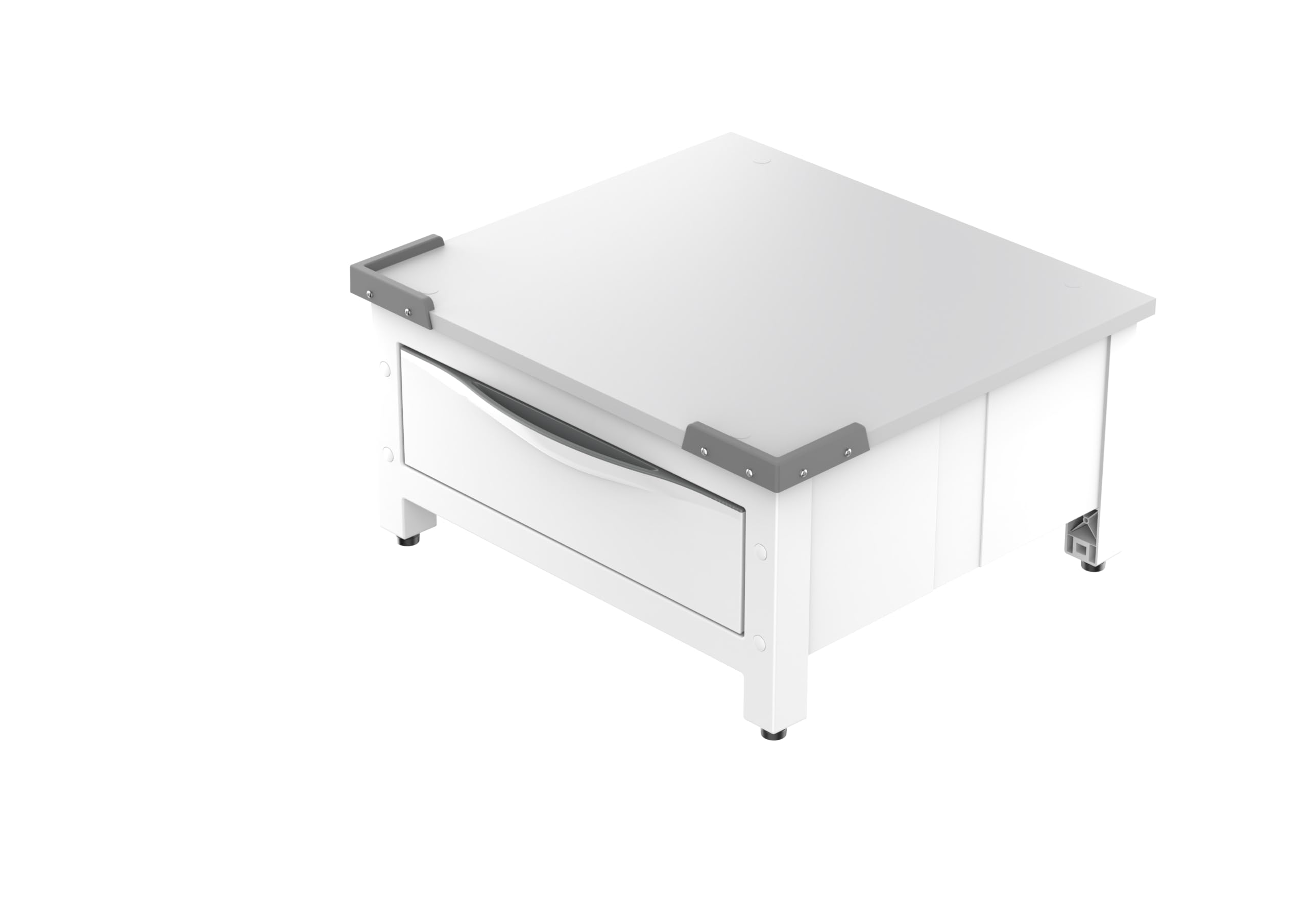 Meliconi Base Space Extra | Erhöhungsplattform für Waschmaschine oder Trockner mit ausziehbarer Schublade aus Technopolymer, 28 Liter, Max. 250 kg, Weiß | mit ausziehbarer Schublade aus Technopolymer, 28 Liter, Belastbar bis 250 kg, Made in Italy, Weiß