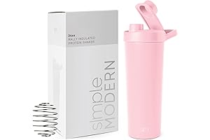 Blush, 24oz Pink Shaker Bottle with Ball | Insulated Metal Shaker