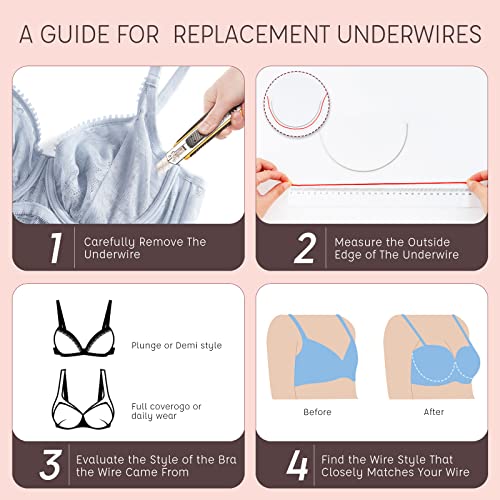 12Pairs Carbon Steel Bra Wires, Heavy Gauge Sturdy Underwire for Bras - Replacement Sturdy Bra Supporters Sewing Supplies for D Cup E Cup2