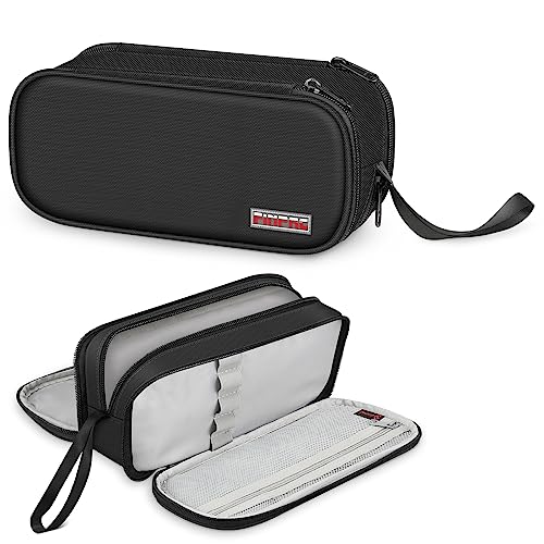 FINPAC Large Capacity Pencil Case, Portable Stationery Bag with 3 Compartments
