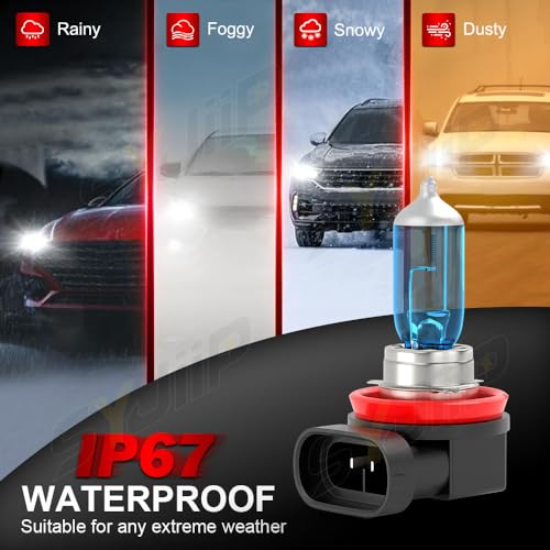 Image of Upgraded Halogen Headlight Bulbs For Honda Pilot 2006 2007 2008 2009 2010 2011 2012 2013 2014 2015 2016 2017 2018 2019, 9005 H11 High Low Beam Lights, 6000K White, 300% Brightness, Plug n Play, 4-Pack