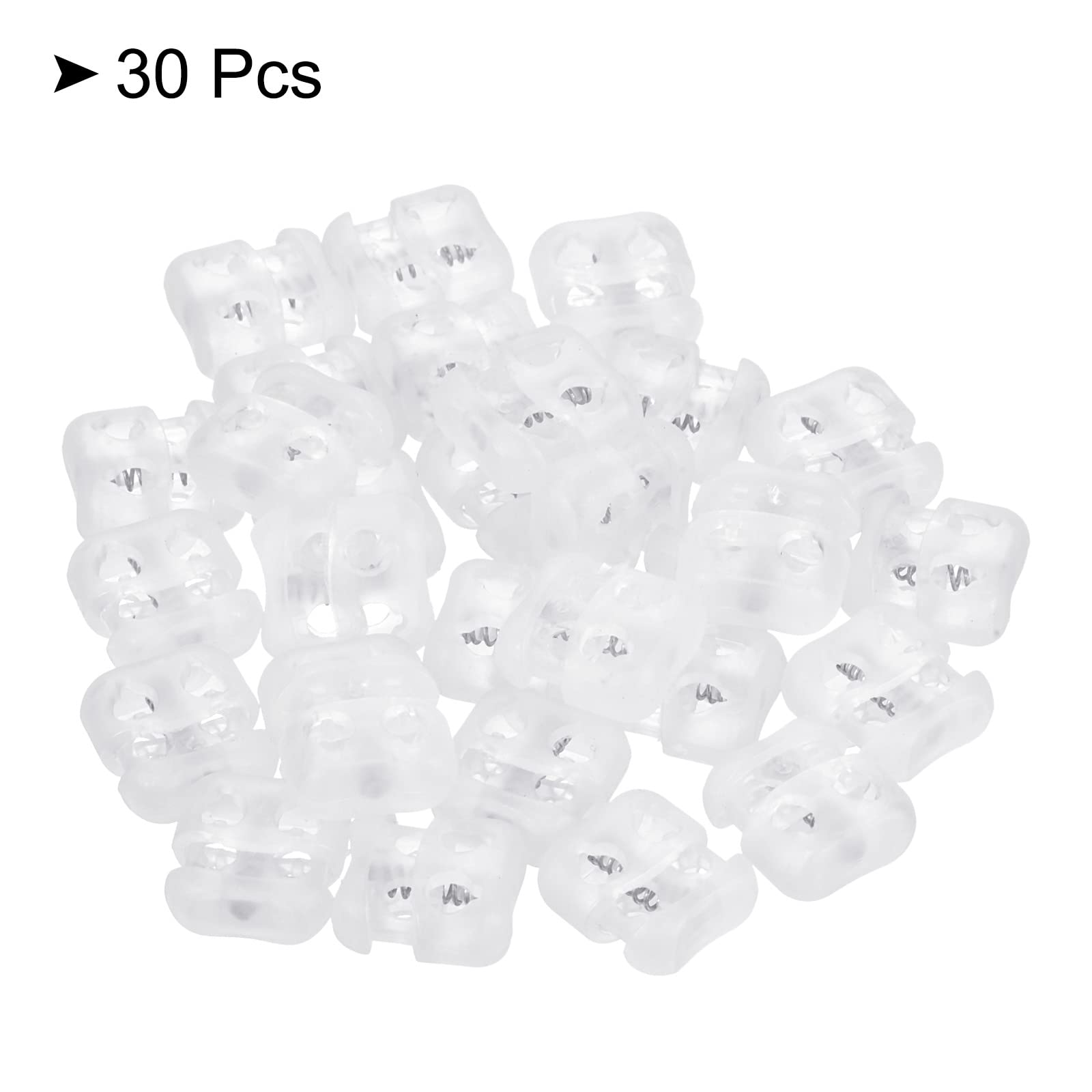 PATIKIL Cord Locks, 30 Pack Oval Spring Toggle Stopper for Drawstring Bag Shoelaces Clear, 16x17mm - Image 3