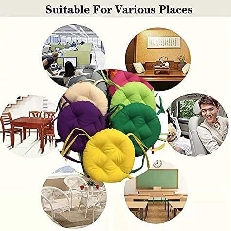 Uyeoco Galette De Chaise Ronde 35cm/40cm/50cm/45cm/30cm/25cm Exterieur Intérieur Coussin De Chaise Antidérapants Pour Pour Terrasse, Cuisine, Bureau(Light Blue,Diameter 35x35cm