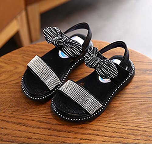 Little Kids Girl's Open Toe Glitter Sandals Bow Flats Summer Princess Dress Shoes4
