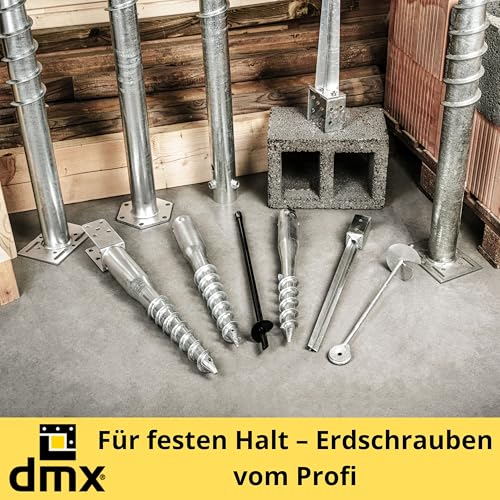 GRUNDLINE - Pfostenträger U Profil - Einschraub Bodenhülsen - Stützenfuß - Einschraubhülsen - U Pfostenträger 120x120 mm - Stutzen - Einschraubbodenhülse - Bodenanker - Pfostenanker