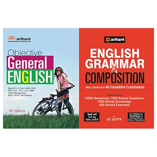 Combo - English Grammar & Composition with Objective General English by Arihant Publication | Best for Competitive Exams | [Paperback] SC Gupta; SP Bakshi; Fastbook Library and English Grammar Learning Book