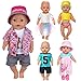 ebuddy Set di 5 accessori per bambole, costume di Natale per bambini da 43 cm / 17 pollici con abito, pantaloncini, bikini, gonna e tutina