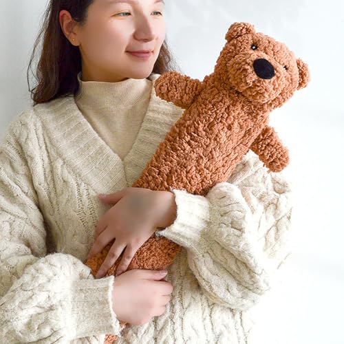 Wärmflasche Lang mit Bezug Hot Water Bottle 2L Wärmflaschen Bär für Kinder Weiches Plüsch Nettes Groß Tiere Nackenwärmflasche