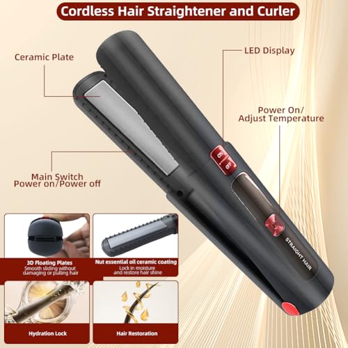Plancha de pelo inalámbrica cerámica portátil miniatura 4