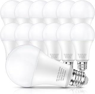 LEDERA 150 Watt LED Bulb, Energy Saving 23W Daylight Bulb 5000K, 2500 Lumens Super Bright 150W-200W A21 LED Bulb, No-Flikcer, E26 Medium Base, for Home Office Mall Factory, Non-Dimmable, Pack of 12