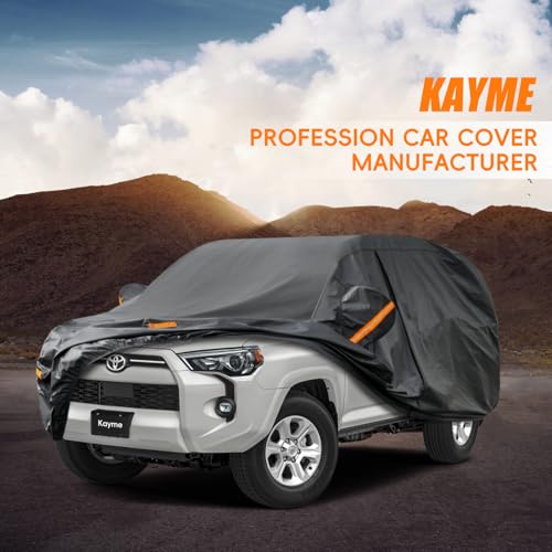 Image of Kayme 7 Layers SUV Car Cover Custom Fit for Toyota 4Runner (2002-2025) Waterproof All Weather for Automobiles,Outdoor Full Cover Rain Sun UV Protection.Black