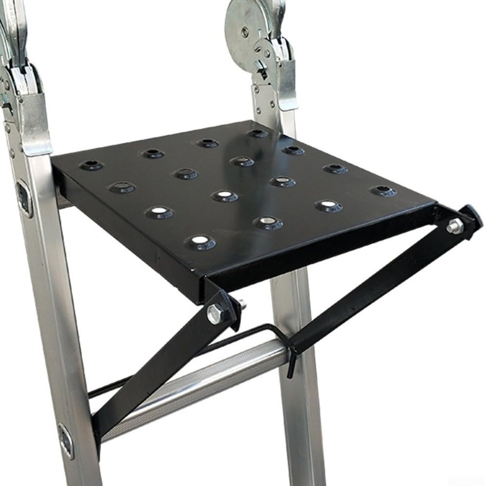 Anti-Slip Folding Ladder Work Platform With 11.8x10.6in For 330Lb Capacity,Heavy-Duty Iron Construction,Paint Bucket Tray And Tool Stand For DIY, Painting And Home Improvement Projects