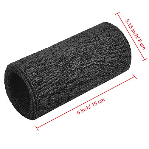 WILLBOND 6 Inch Wrist Sweat Bands for Men Women Tennis Elastic Athletic Long Sweatband Wrist Absorbent for Basketball Tennis Running Outdoor Activity - Image 3