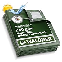 WALDNER Abdeckplane 240 g/m² | Gewebeplane mit Ösen UV-beständig & reißfest | Schutzplane für Gartenmöbel, Holz, Abdeckplane Auto, Boot & Camping | Plane (Grün/Silber, 2 x 3 m)