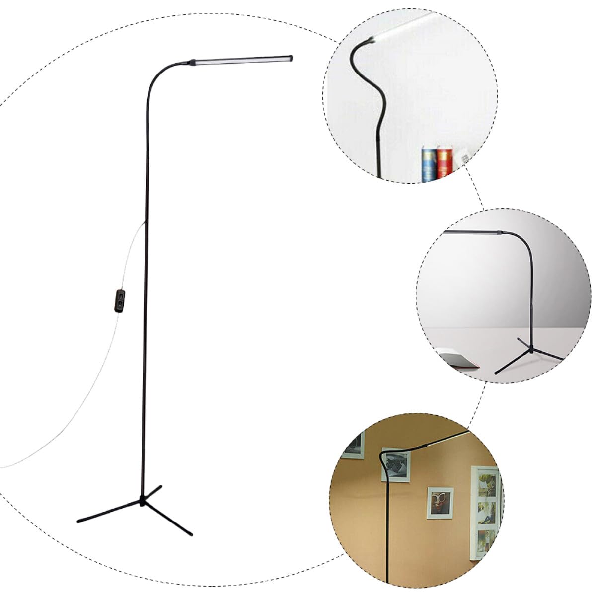 GALPADA Lámpara de Escritorio LED Regulable con Clip, Luz sin Parpadeo, Material Aluminio y Hierro, Alimentación USB para Lectura y Estudio