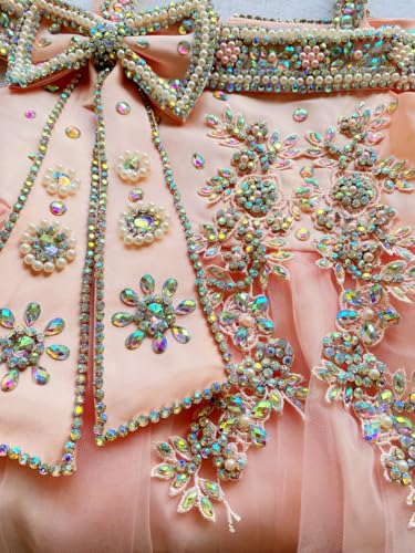 Girl Dress Handmade Sewing Sparkle Crystal Lace Applique Princess Pageant Dress Puffy Birthday Prom Ball Gown for Kids4
